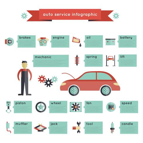 auto service infographics vector