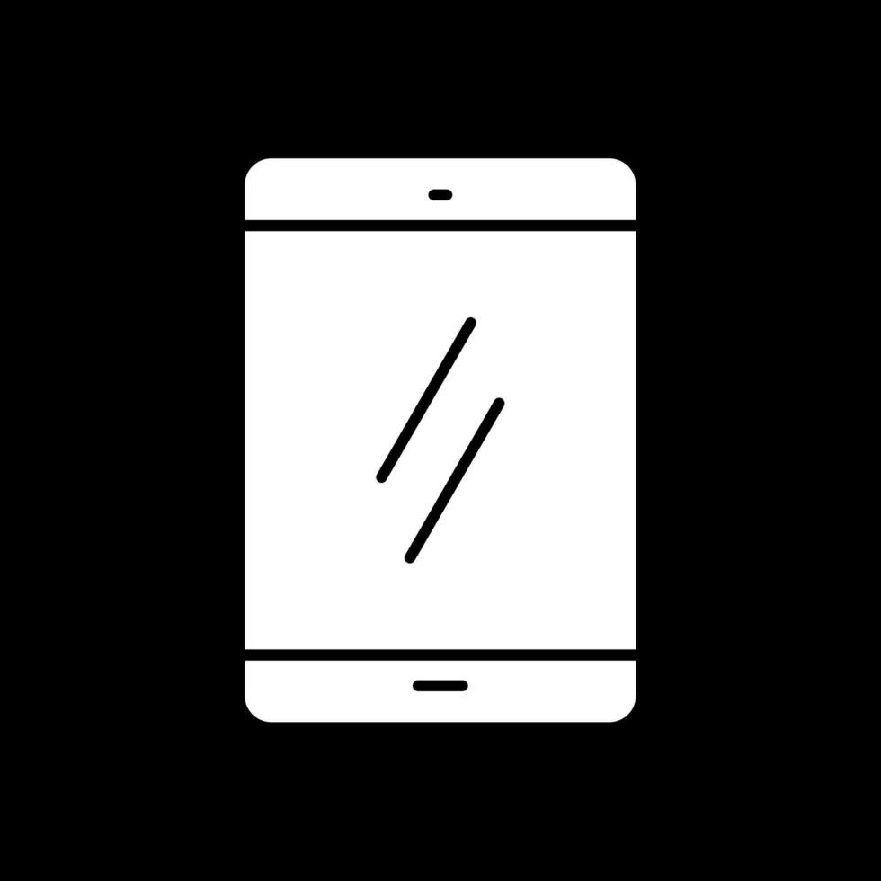 mobiel glyph omgekeerd icoon vector