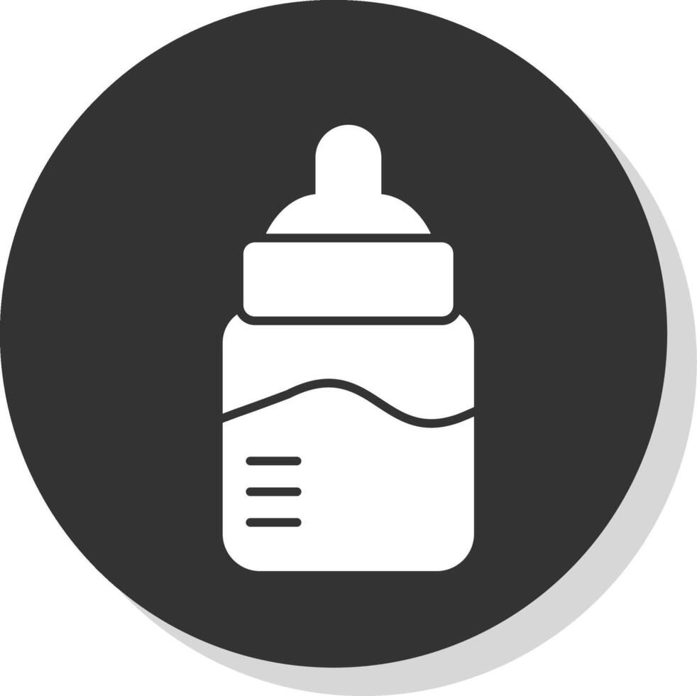 baby fles glyph grijs cirkel icoon vector