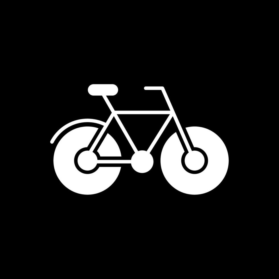 fiets glyph omgekeerd pictogram vector