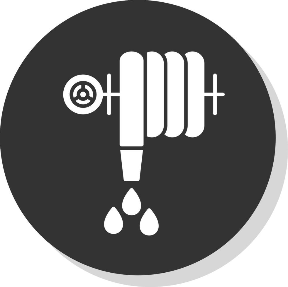 water slang glyph grijs cirkel icoon vector