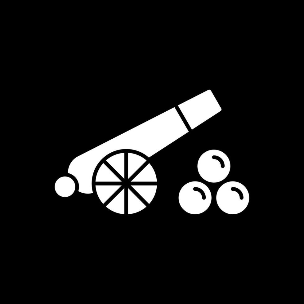 kanon glyph omgekeerd pictogram vector