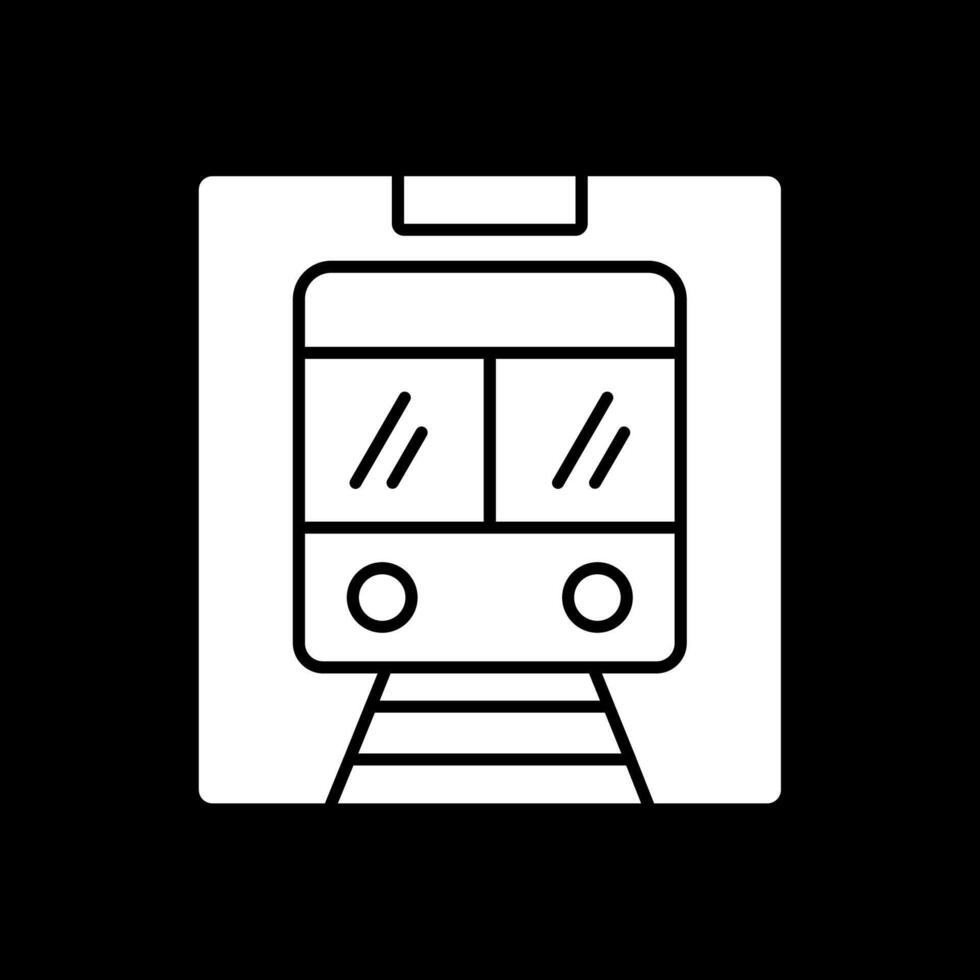 metro glyph omgekeerd icoon vector