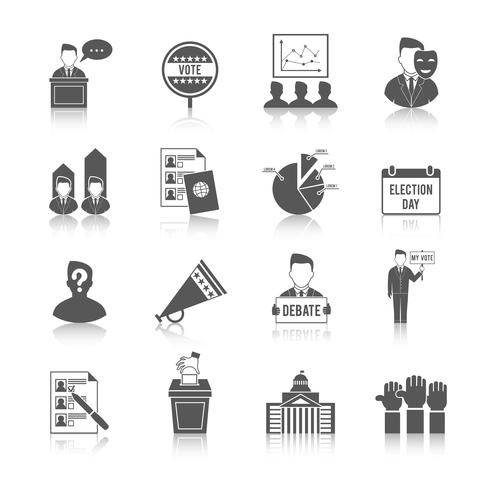 verkiezing icon set vector