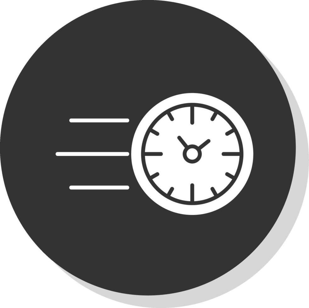 snel tijd glyph grijs cirkel icoon vector