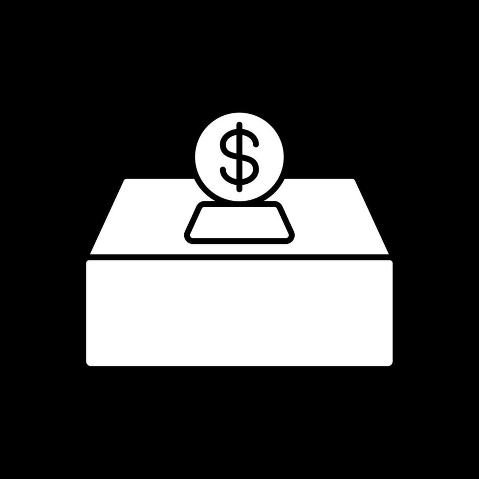 aalmoes glyph omgekeerd pictogram vector