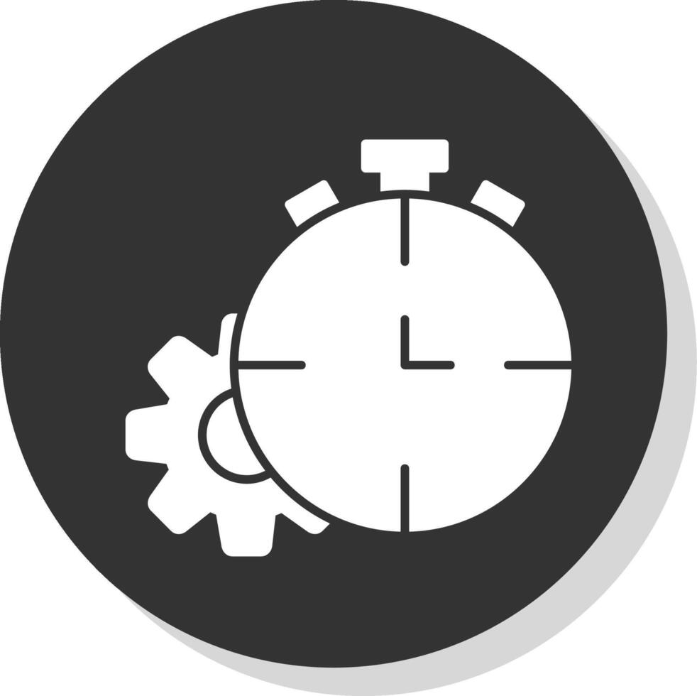 time-out glyph grijs cirkel icoon vector