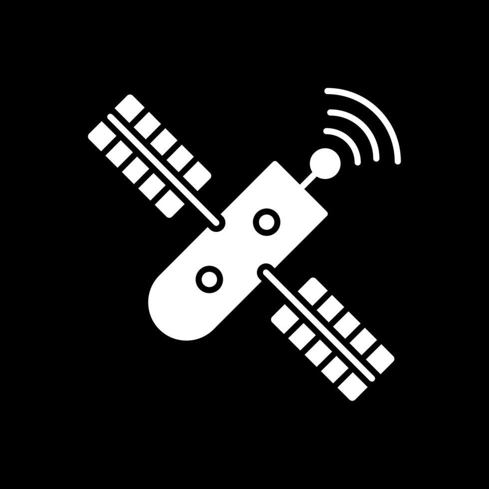 satelliet glyph omgekeerd pictogram vector