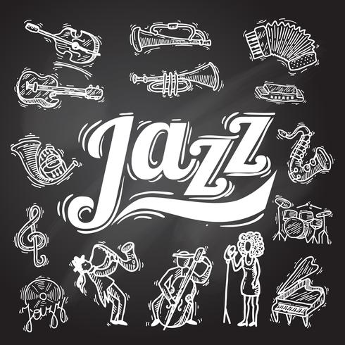 Jazz schoolbordenset vector