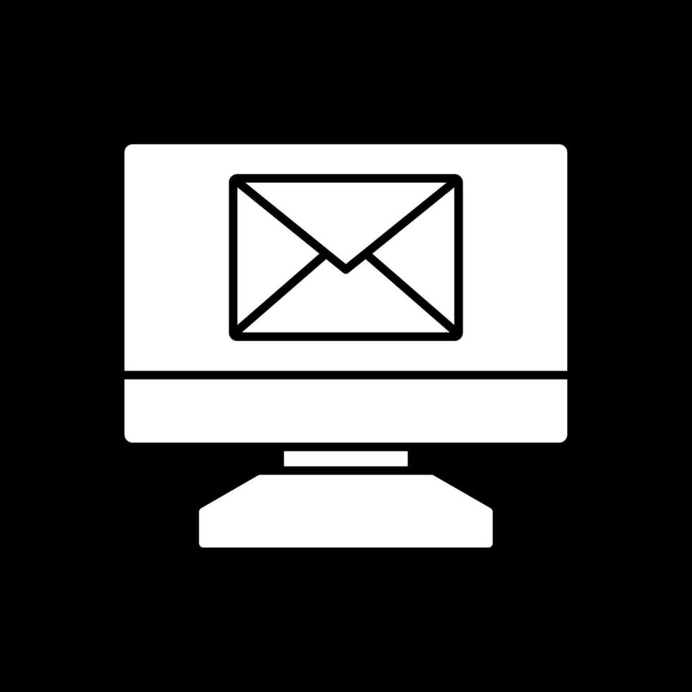 monitor glyph omgekeerd pictogram vector