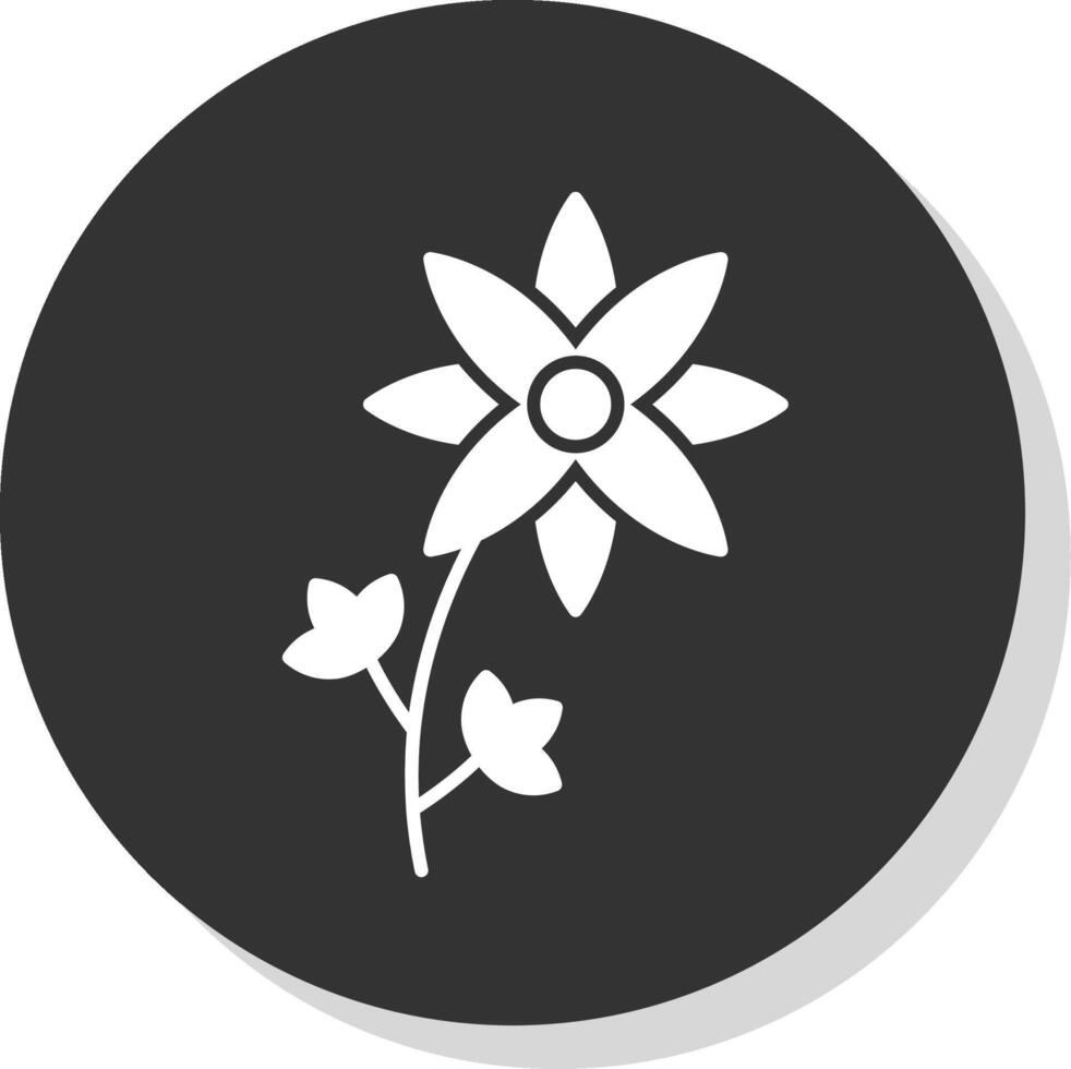 orchidaceae glyph grijs cirkel icoon vector