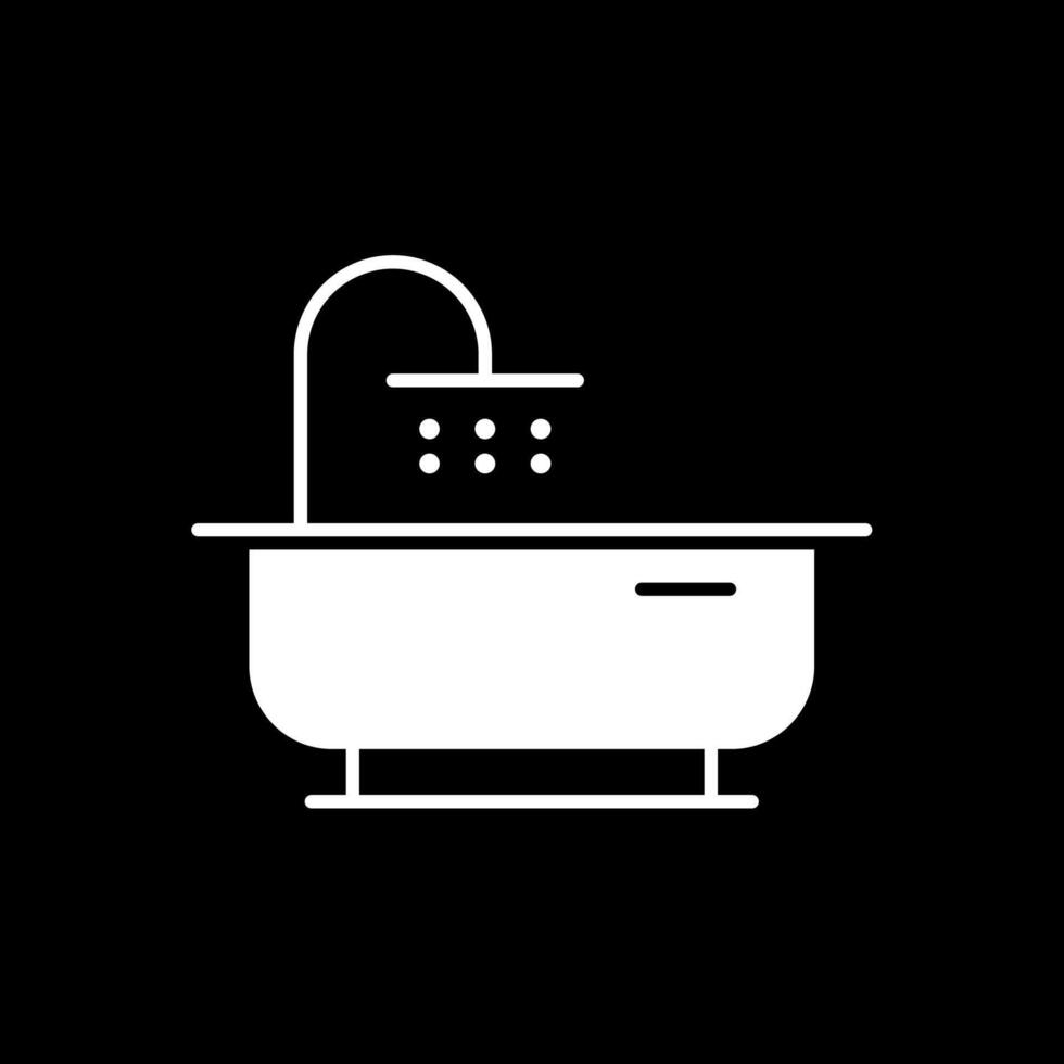 badkuip glyph omgekeerd pictogram vector