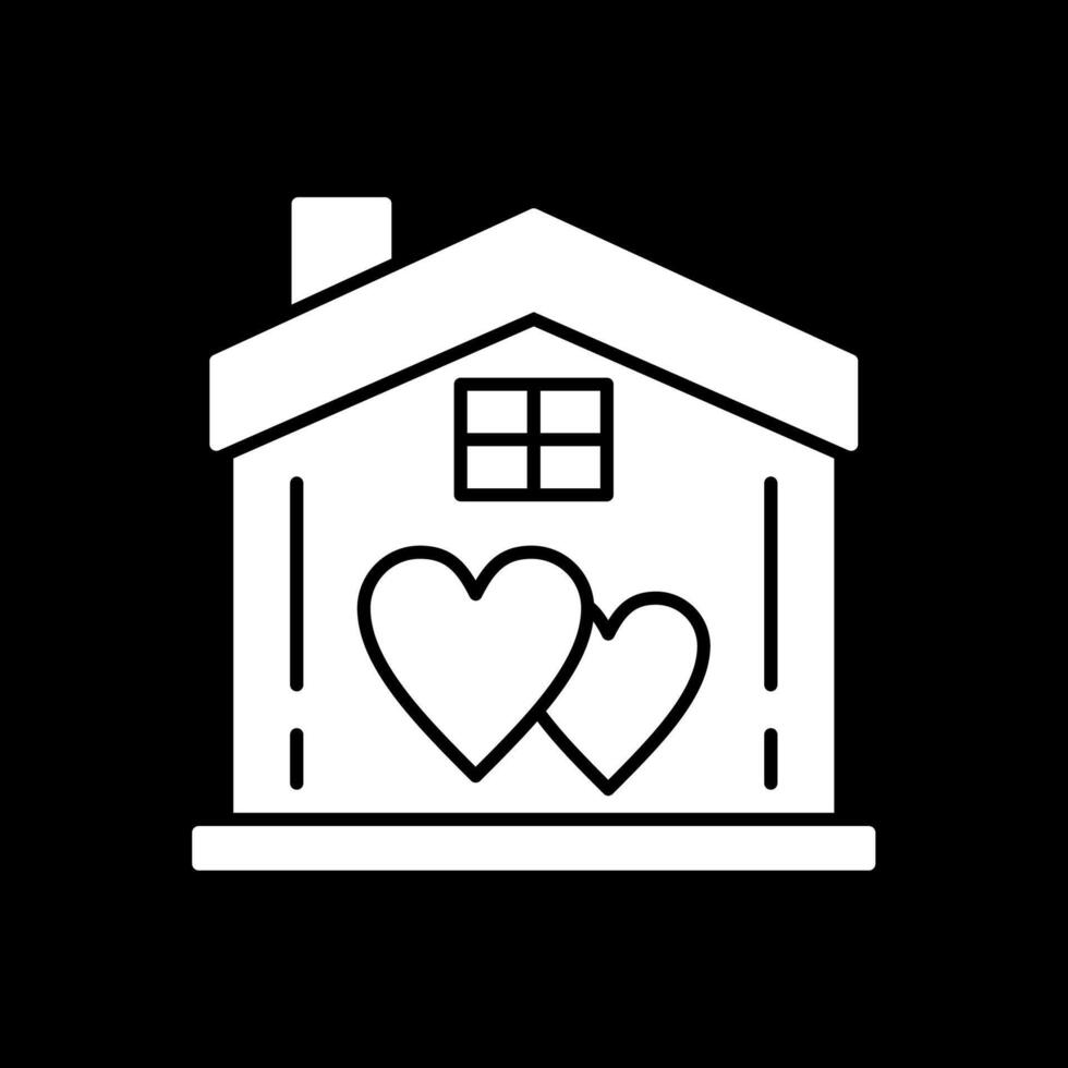 zoet huis glyph omgekeerd icoon vector