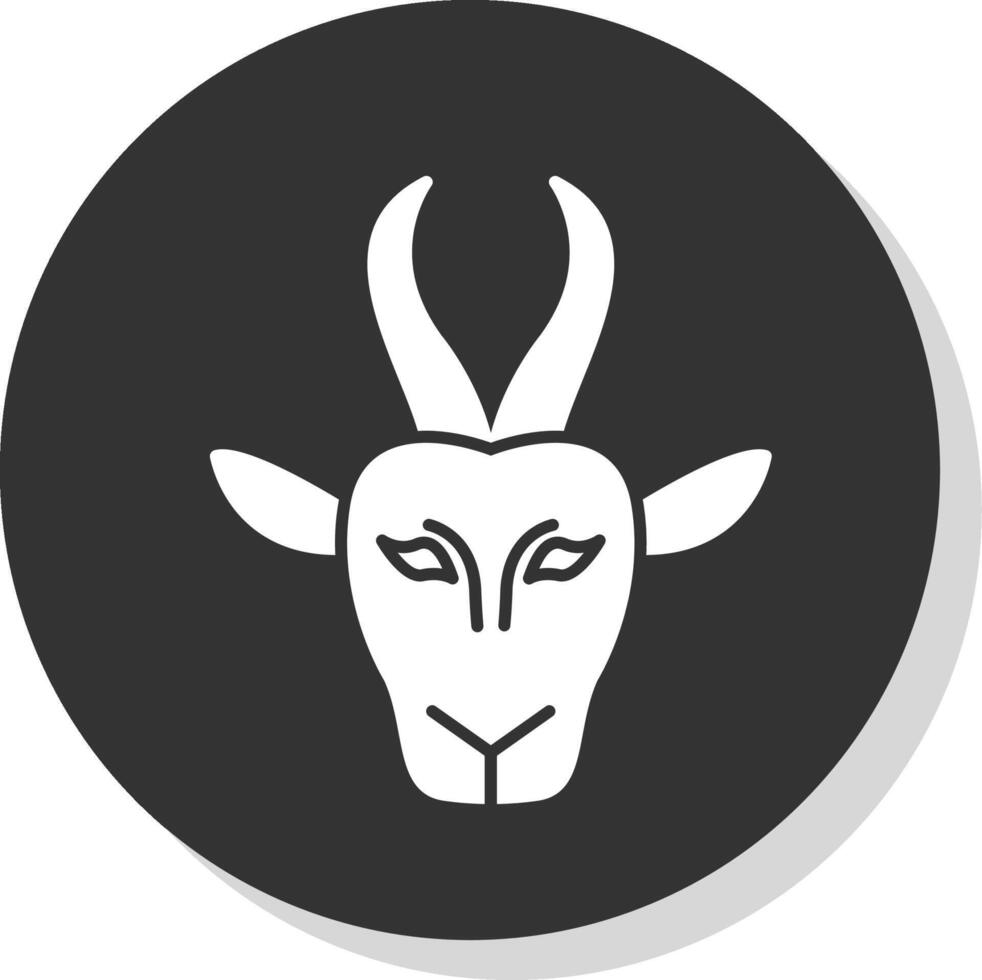 gazelle glyph grijs cirkel icoon vector