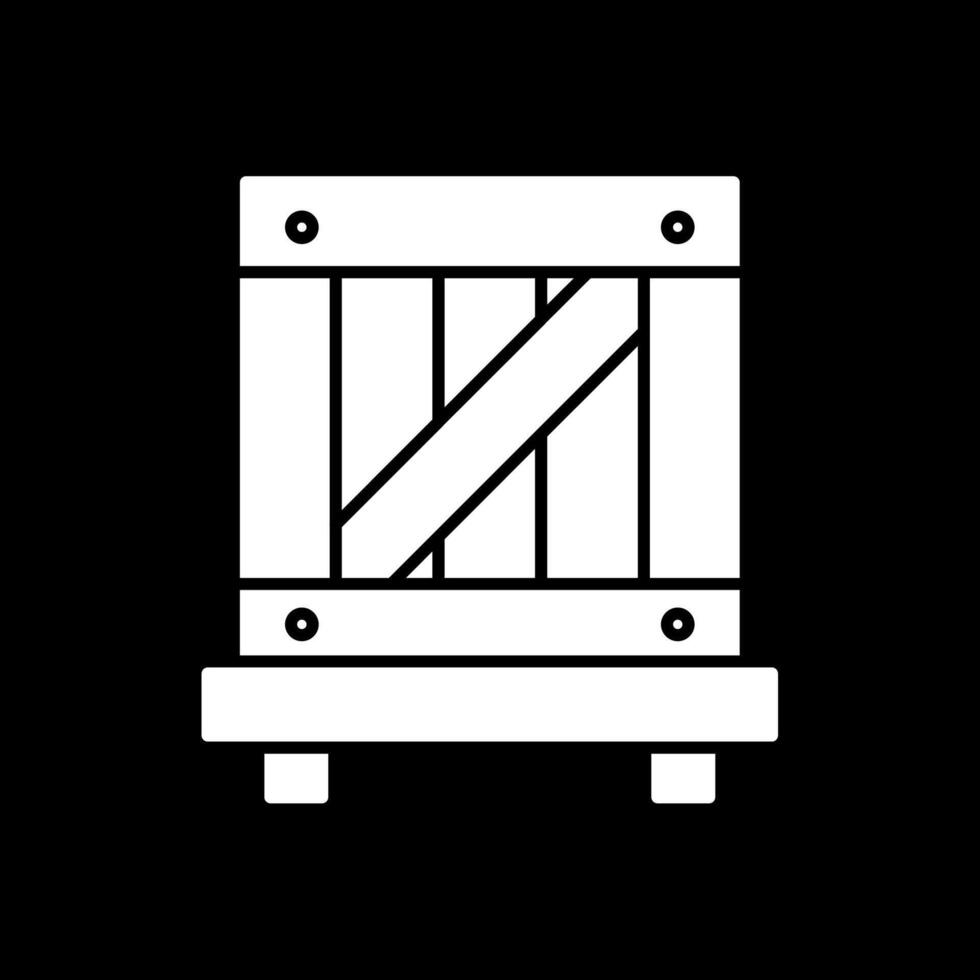 houten doos glyph omgekeerd icoon vector