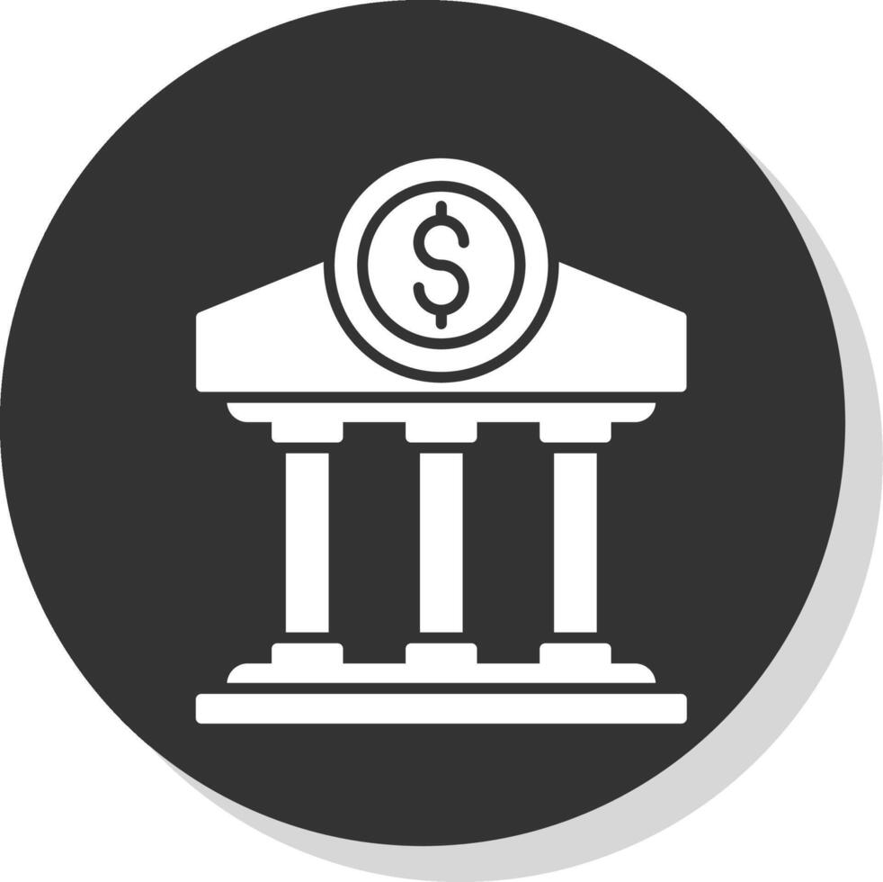 bank glyph grijs cirkel icoon vector