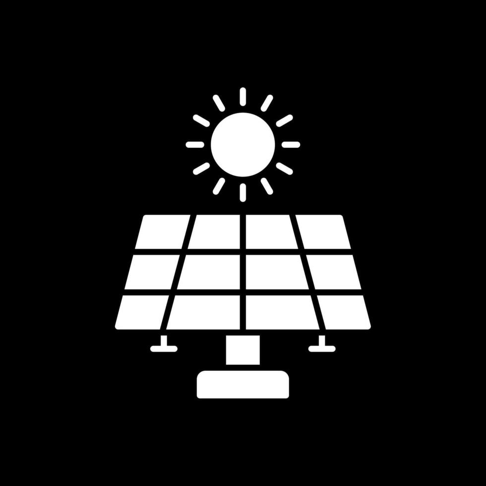 zonne- energie glyph omgekeerd icoon vector