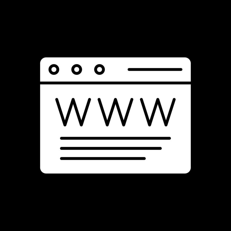 browser glyph omgekeerd pictogram vector