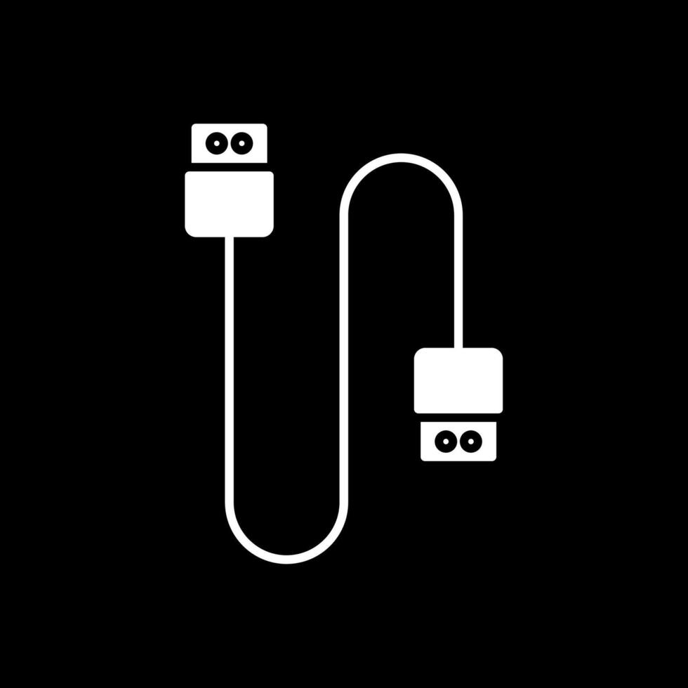 kabel glyph omgekeerd icoon vector