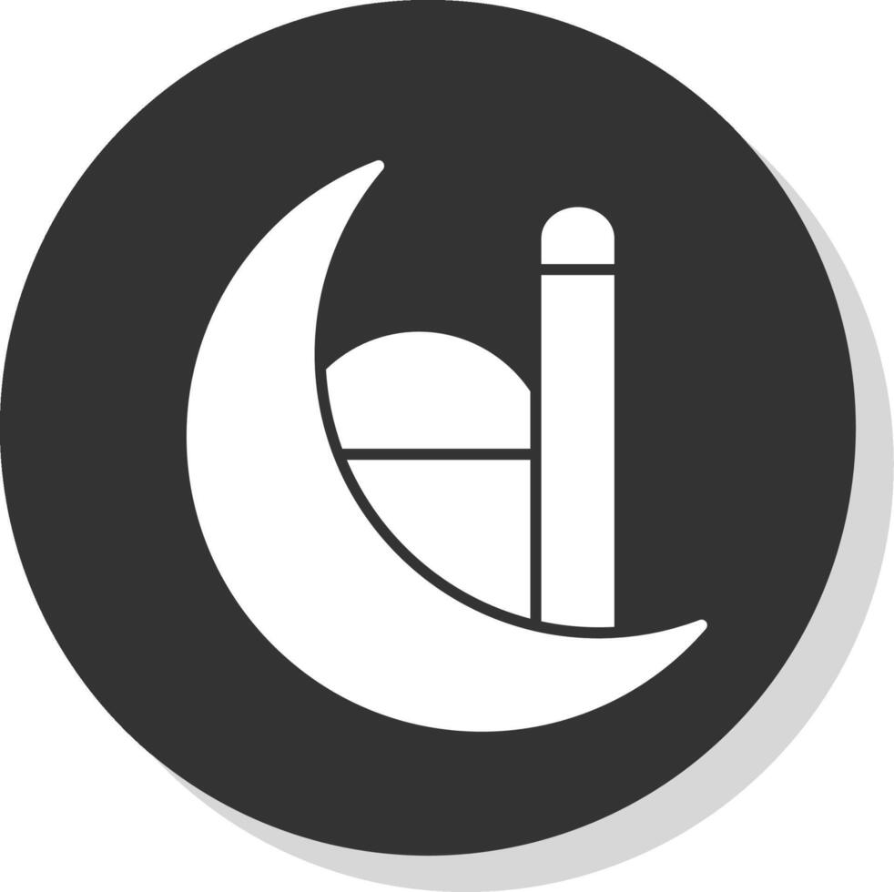 Ramadan glyph grijs cirkel icoon vector