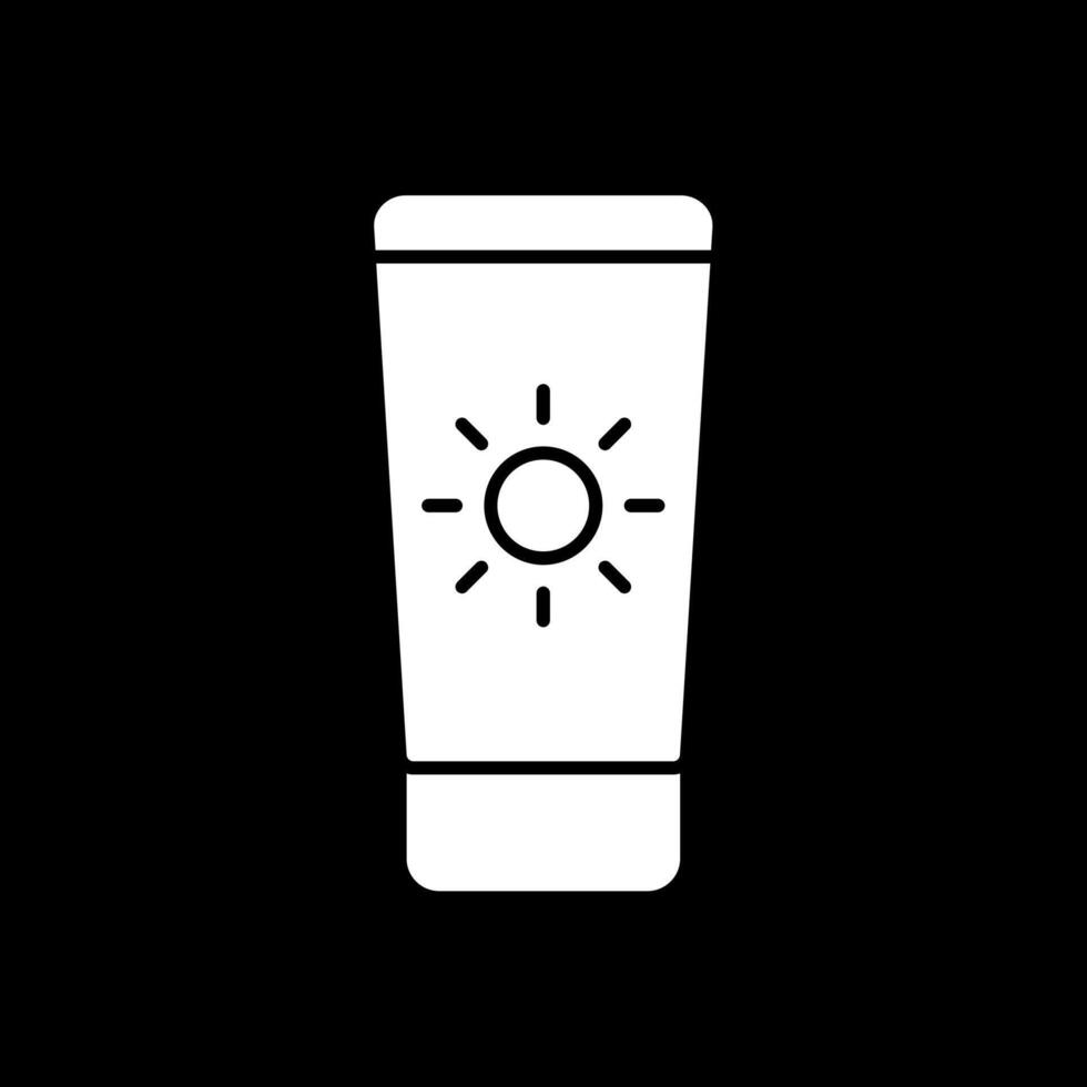 zonnecrème glyph omgekeerd pictogram vector