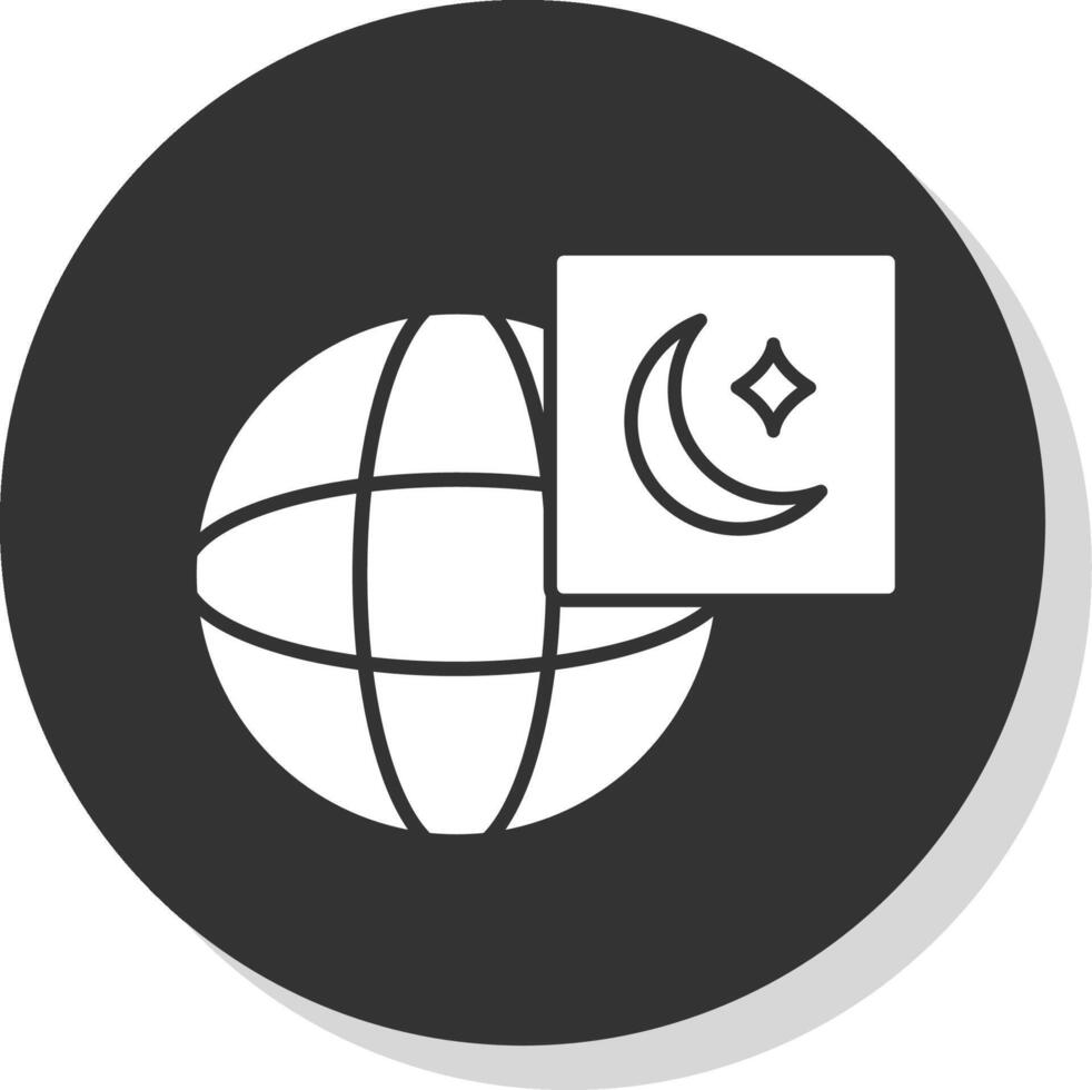 Islam glyph grijs cirkel icoon vector