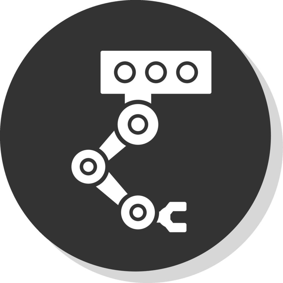 industrieel robot glyph grijs cirkel icoon vector