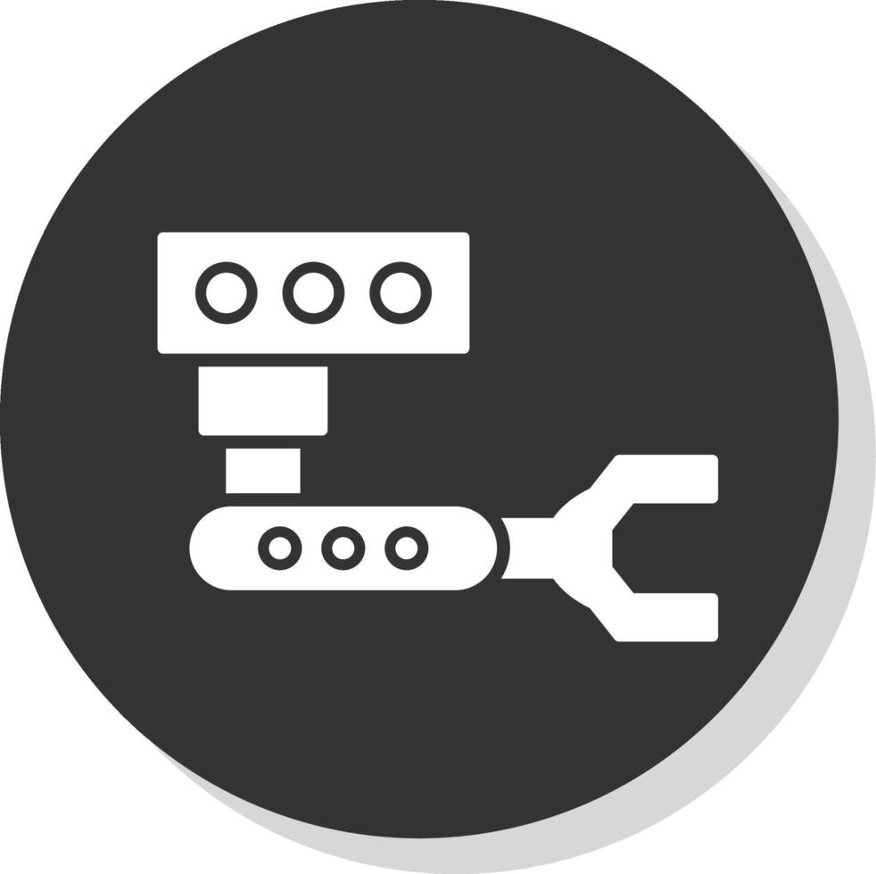 industrieel robot glyph grijs cirkel icoon vector