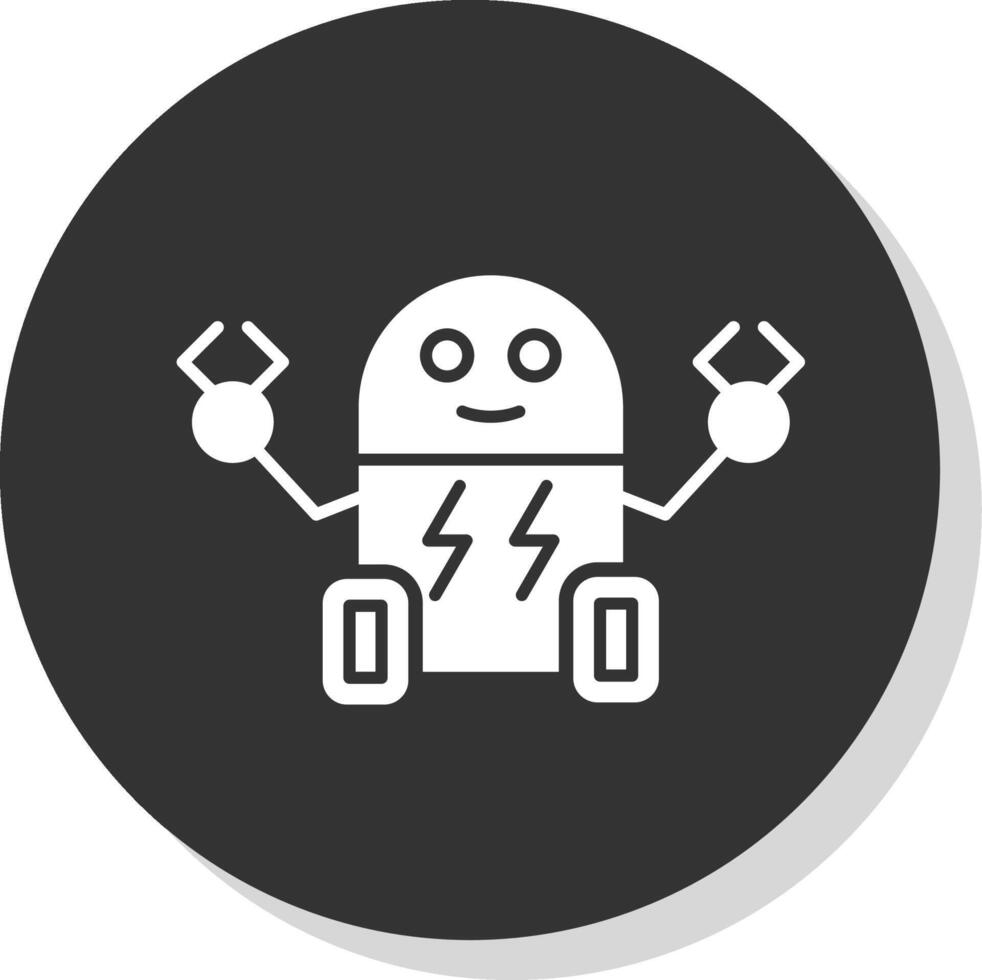 cyborg glyph grijs cirkel icoon vector