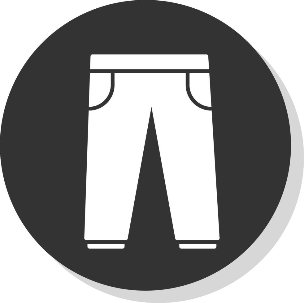 broek glyph grijs cirkel icoon vector