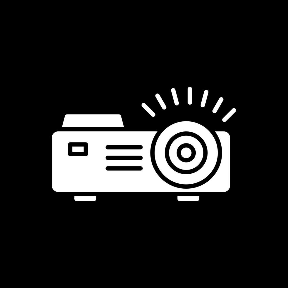 projector glyph omgekeerd pictogram vector