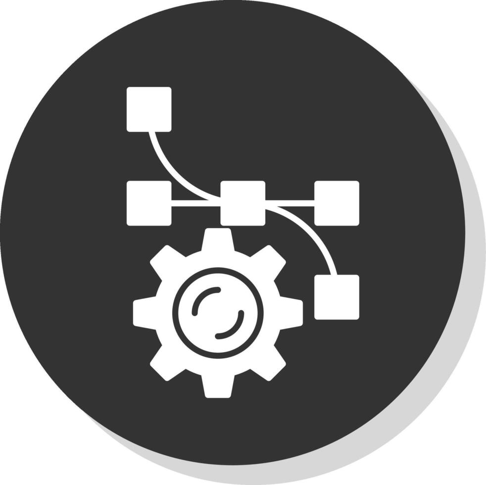 instellingen glyph grijs cirkel icoon vector