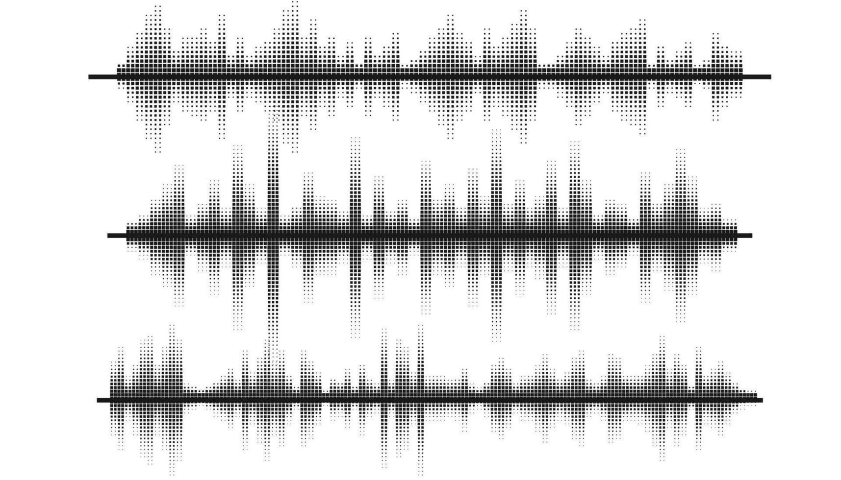 muziek- poster voor elektronisch festival met stippel lijnen en golven. partij folder Hoes ontwerp concept. vervormd muziek- Golf gelijkmaker. abstract amplitude van geluid. illustratie. vector