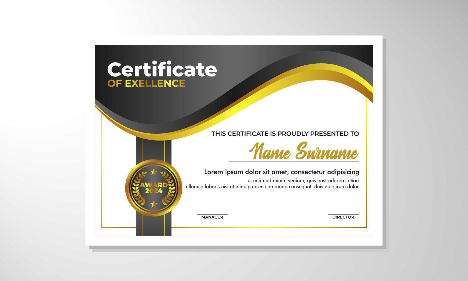 elegant helling certificaat ontwerp sjabloon vector