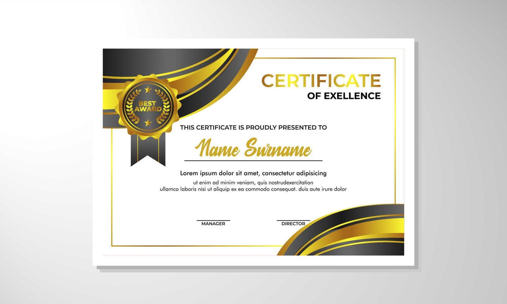 elegant helling certificaat ontwerp sjabloon vector