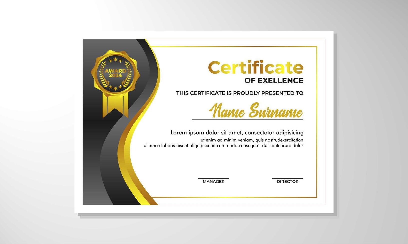 elegant helling certificaat ontwerp sjabloon vector