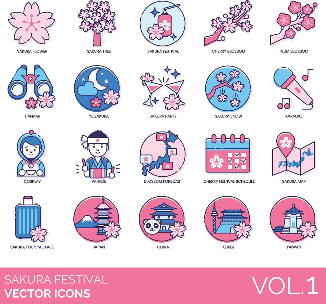 sakura festival icoon reeks vector