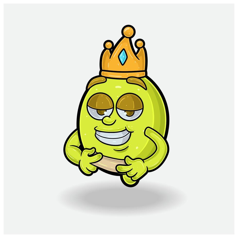 liefde geslagen uitdrukking met citroen fruit kroon mascotte karakter tekenfilm. vector