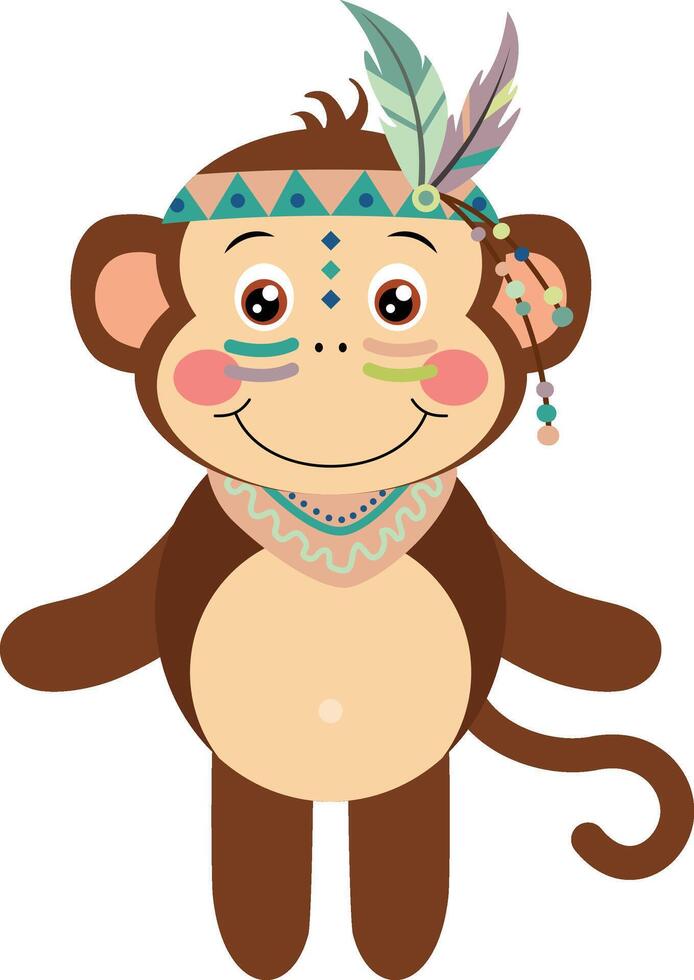 grappig en schattig Indisch aap vector