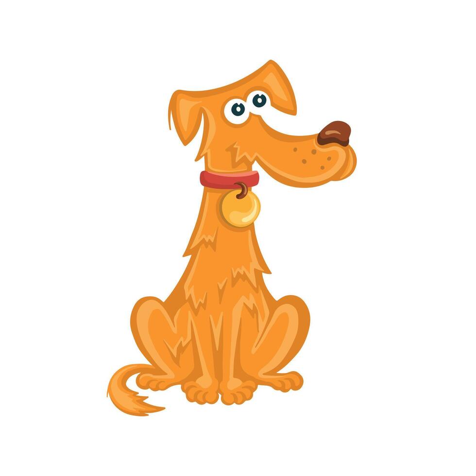 rood grappig hond, dier. illustratie in tekenfilm stijl vector