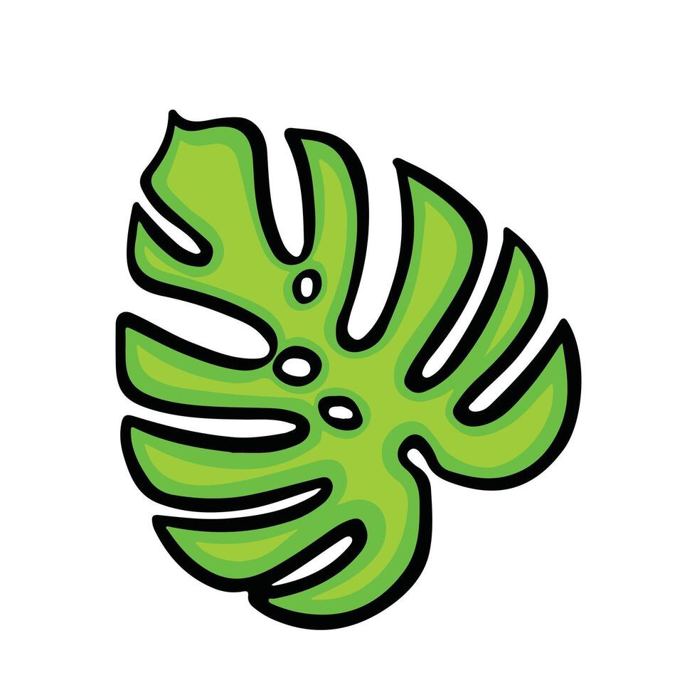 palm blad groente, hand- getrokken illustratie vector