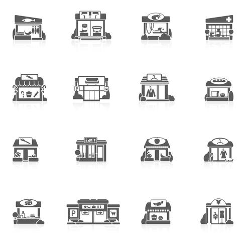 Winkel gebouwen set vector