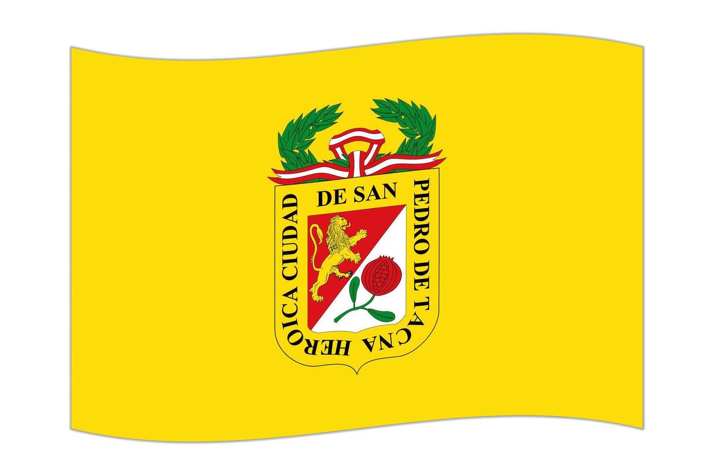 golvend vlag van afdeling van tacna, administratief divisie van Peru. illustratie. vector