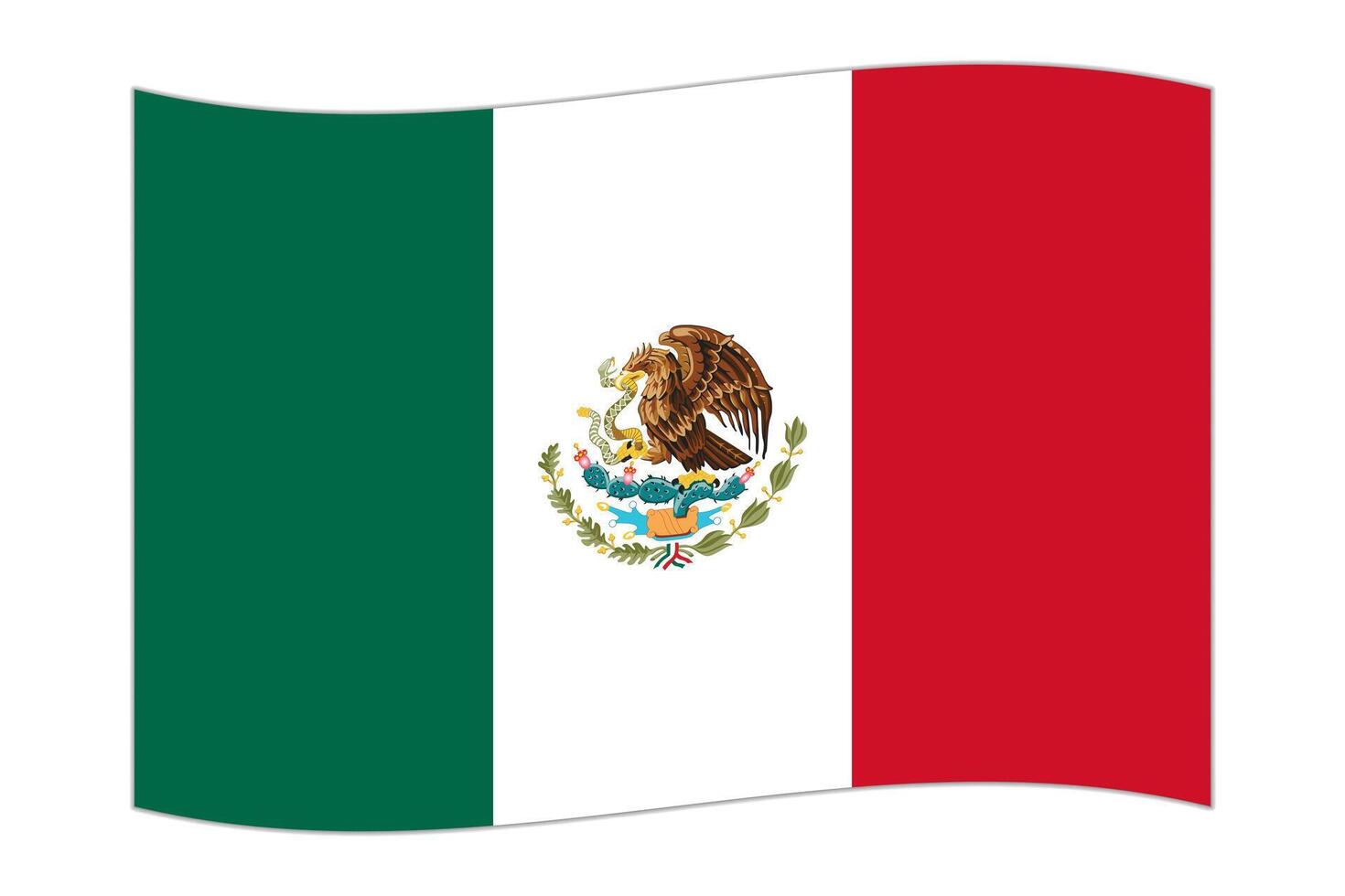 golvend vlag van de land Mexico. illustratie. vector