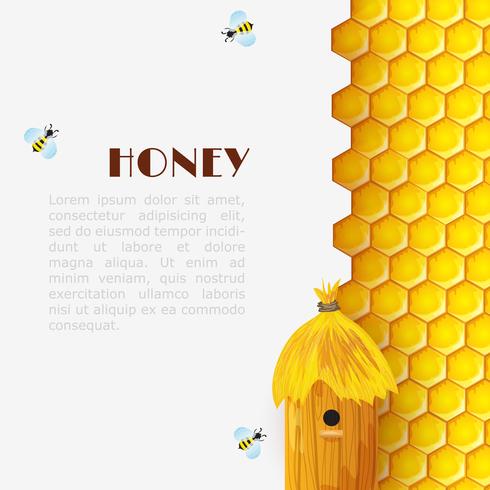 honing bijenkorf achtergrond vector
