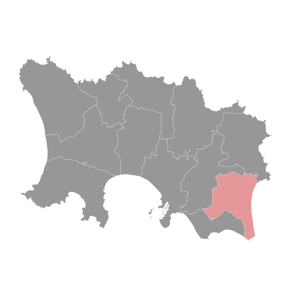 Grouville parochies kaart, administratief divisie van Jersey. illustratie. vector