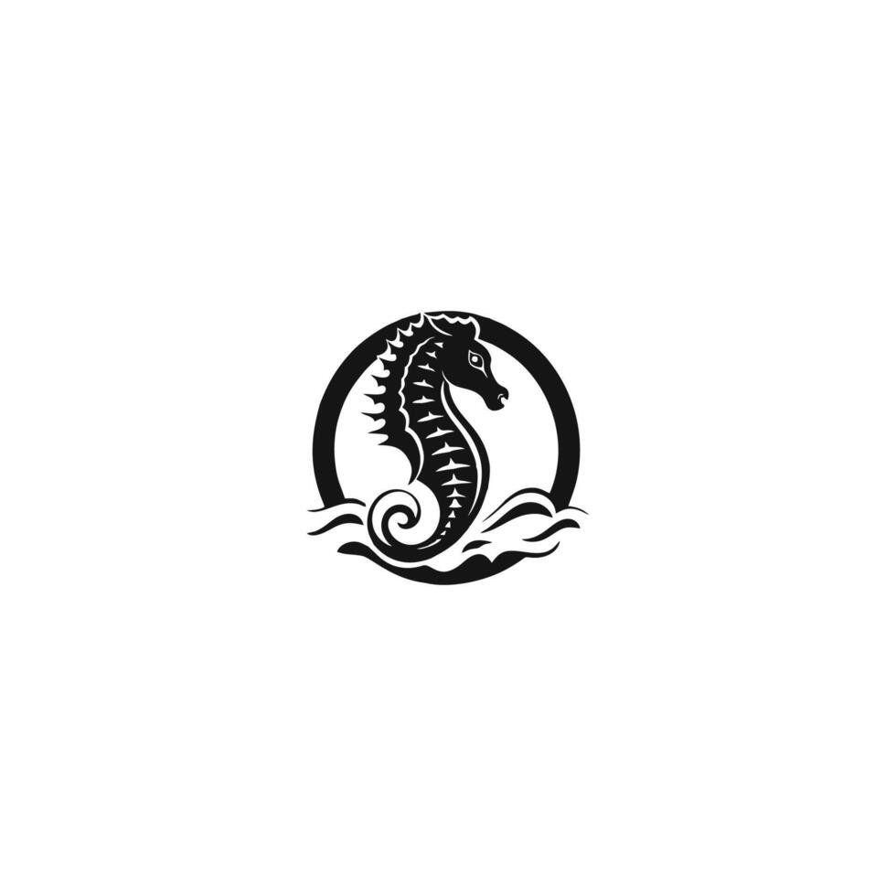 logo Aan welke een abstract beeld van een zeepaardje. vector