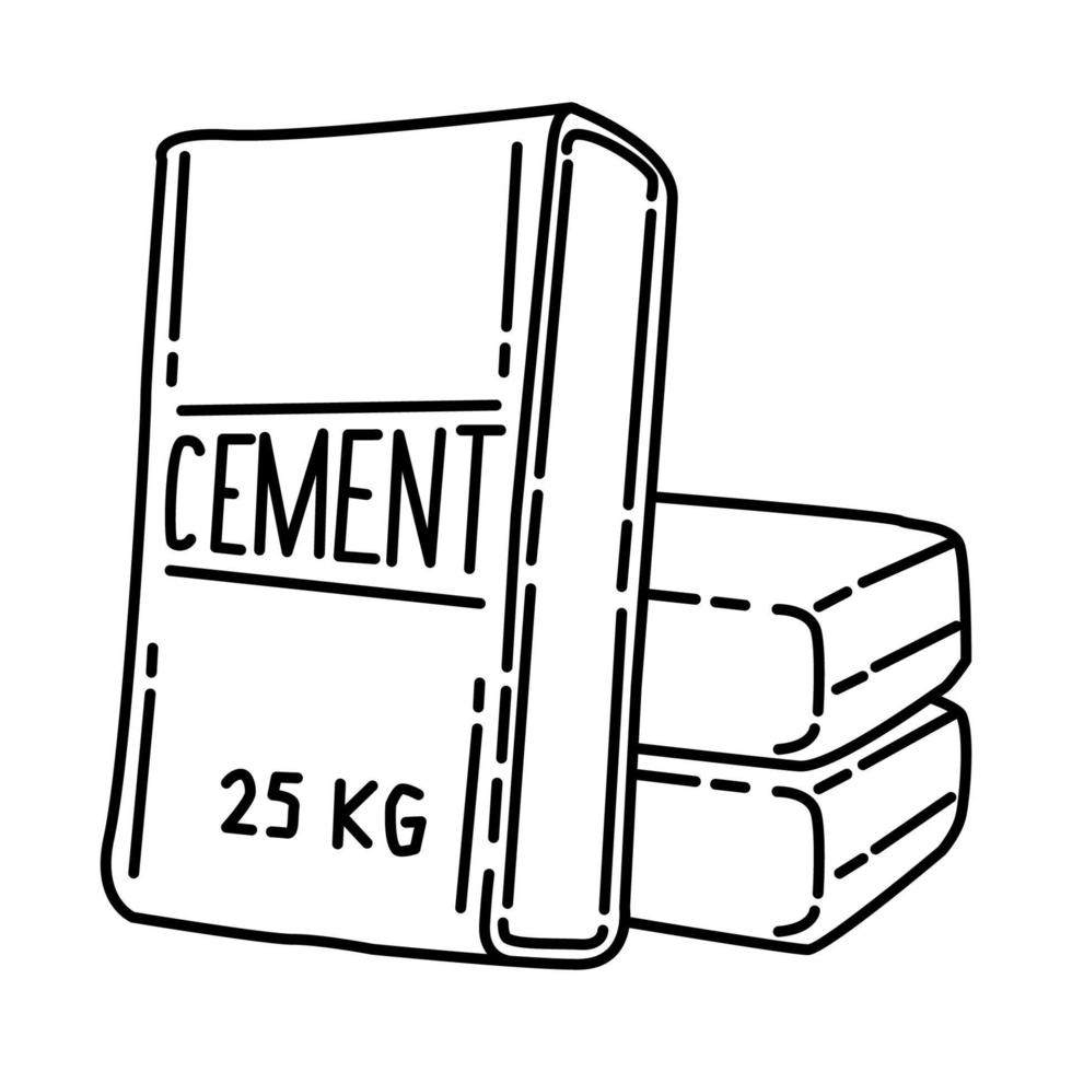 cement zakken stapel icoon. doodle hand getrokken of schets pictogramstijl vector