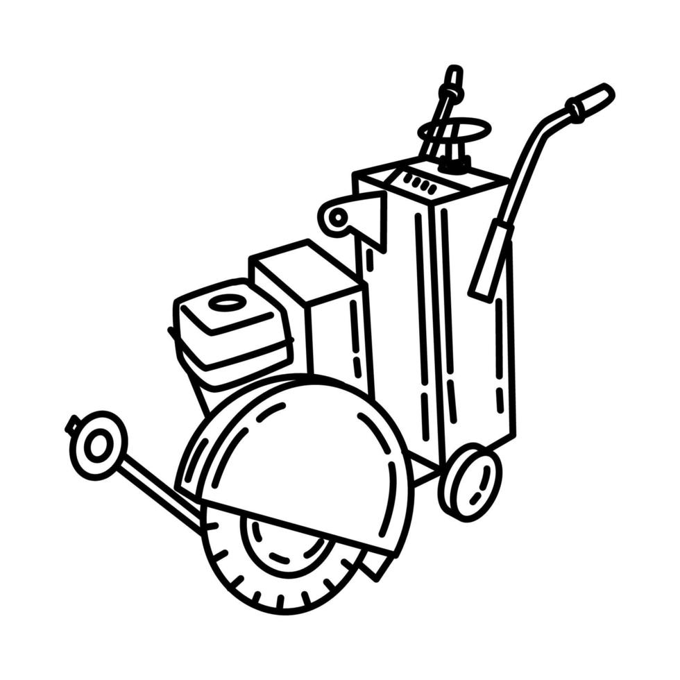 diesel beton snijmachine pictogram vector. doodle hand getrokken of schets pictogramstijl vector