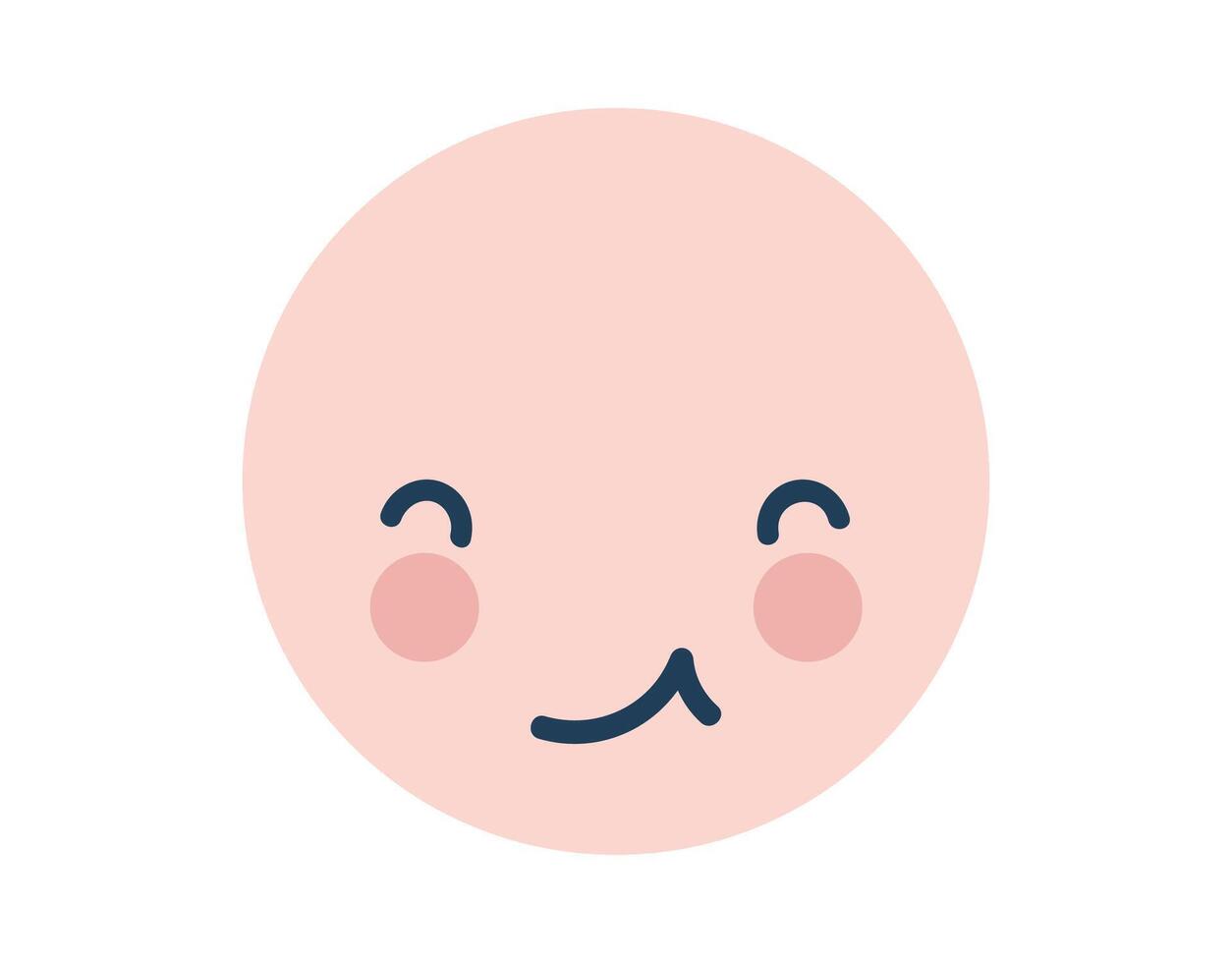 roze gelukkig verlegen ronde liefde emoji icoon. voorwerp symbool vlak kunst. tekenfilm element voor web ontwerp, poster, groet kaart, valentijnsdag dag, bruiloft vector